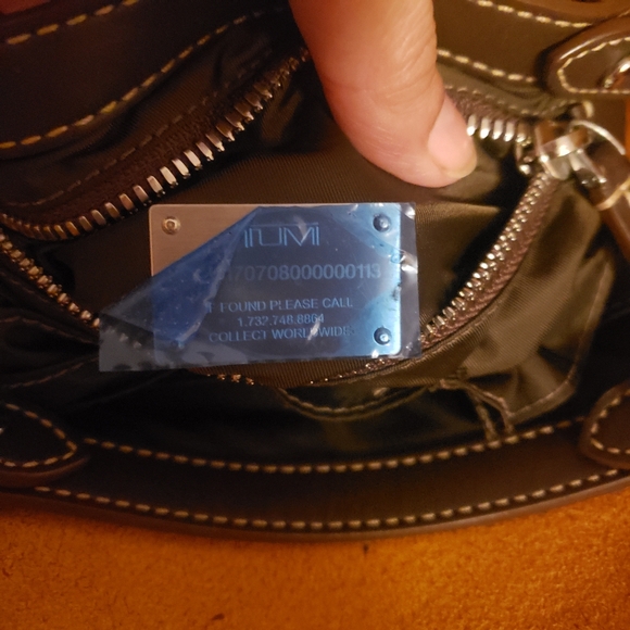 NEW TUMI Chatham Brown Leather travel Bag business Tote weekender bag - Picture 12 of 13